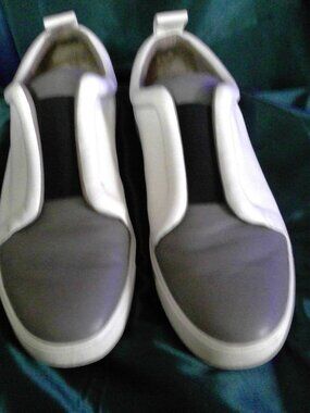 Vince Caden Colorblock White & Gray Leather Sneakers